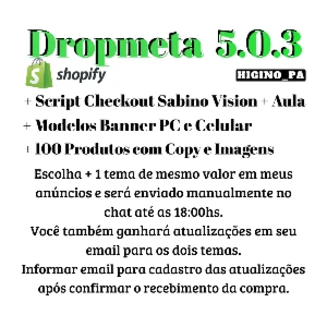 Tema Dropmeta Atualizações V. Aulas Modelos Banner Css Yampi - Outros