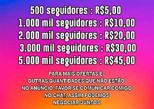 Seguidores Instagram Vitalício (Sem Quedas) 1K APENAS R$10  - Outros