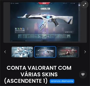 CONTA VALORANT COM VÁRIAS SKINS (ASCENDENTE 1)
