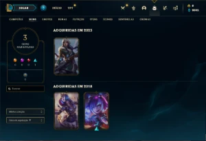 Conta Platina 1 com 23 Champs e 3 Skins - League of Legends LOL