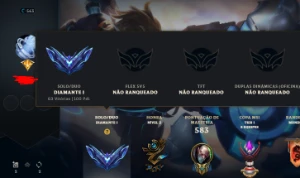 CONTA  DIAMANTE 1 ex Mestre (com emote gm) - League of Legends LOL