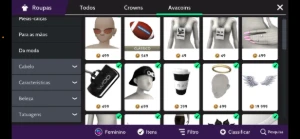 Conta nível 15 com 5 anos, itens raros e de crows - Avakin Life