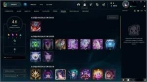 CONTA LVL 40 SMURF-PLAT 4 SEASON PASSADA -31 CHAMPS-15 SKINS - League of Legends LOL