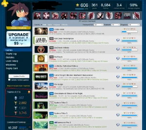 Conta PSN com 357 Troféus de Platina-level 606 na PSN. - Outros