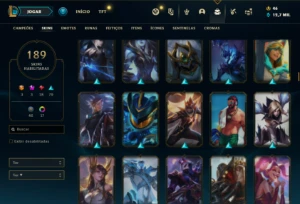 Conta ouro 1 com 140 Champs e 189 Skins ( MAIN ADC ) - League of Legends LOL