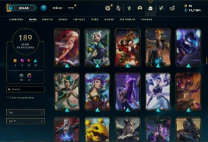 Conta ouro 1 com 140 Champs e 189 Skins ( MAIN ADC ) - League of Legends LOL