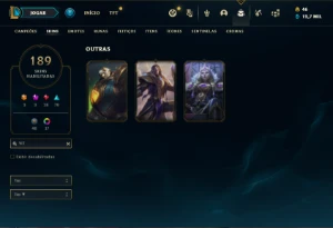 Conta ouro 1 com 140 Champs e 189 Skins ( MAIN ADC ) - League of Legends LOL