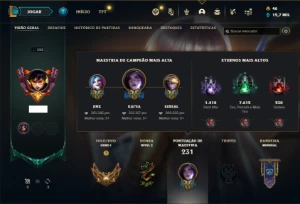 Conta ouro 1 com 140 Champs e 189 Skins ( MAIN ADC ) - League of Legends LOL