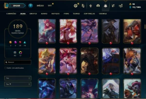 Conta ouro 1 com 140 Champs e 189 Skins ( MAIN ADC ) - League of Legends LOL