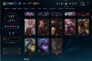 Conta Prata 3 com TODOS os Champs e 147 Skins +2 Prestigios - League of Legends LOL