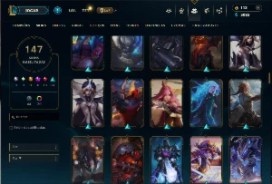Conta Prata 3 com TODOS os Champs e 147 Skins +2 Prestigios - League of Legends LOL