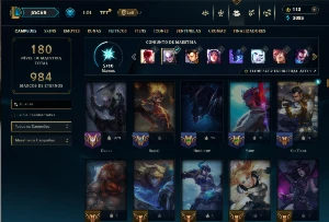 Conta Prata 3 com TODOS os Champs e 147 Skins +2 Prestigios - League of Legends LOL