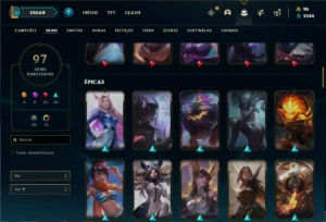 Conta Unranked com 120 Champs e 94 Skins + 5000 RP - League of Legends LOL