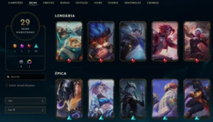 Conta League of Legends Full Acesso - 58 Champs e 29 Skins LOL