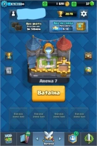 Clash Royale- arena 7, lvl 7 próximo de cegar ao lvl 8