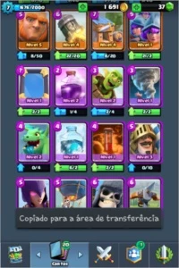 Clash Royale- arena 7, lvl 7 próximo de cegar ao lvl 8
