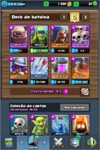 Clash Royale- arena 7, lvl 7 próximo de cegar ao lvl 8