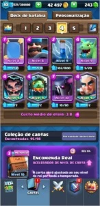 CONTA CLASH ROYALE DECK QUASE FULL