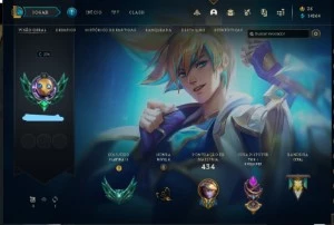 Conta Plat 2, 123 skins (1 ultimate1 mitica), lv 374, 14k ea - League of Legends LOL