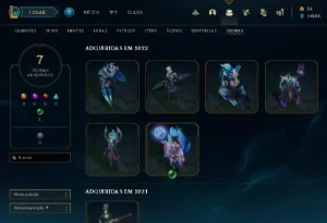 Conta Plat 2, 123 skins (1 ultimate1 mitica), lv 374, 14k ea - League of Legends LOL
