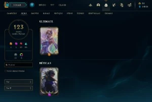 Conta Plat 2, 123 skins (1 ultimate1 mitica), lv 374, 14k ea - League of Legends LOL