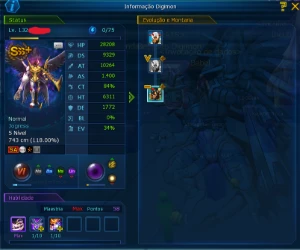 Conta LA Omega Tamer Lv146 Susan Shin, DarkBagra e X7 - Digimon Masters Online DMO