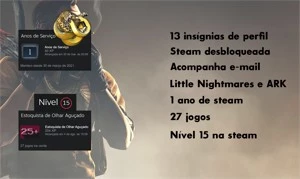 STEAM LEVEL 15, 27 JOGOS, ARK E LITTLE NIGHTMARES