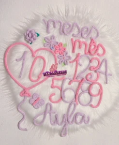 Kit Mêsversário Flores e Borboleta + Nome personalizado - Artesanato e Personalizados