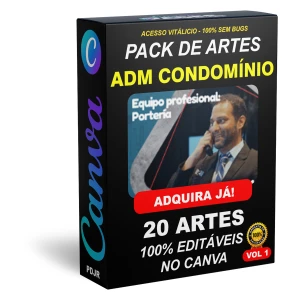 Pack Canva Administração de Condomínios - 26 Artes Editáveis - Serviços Digitais