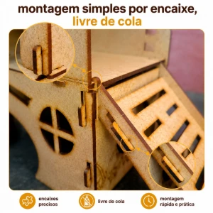 Kit 3 Casinhas Premium para Hamster - Flap Pet - Artesanato e Personalizados