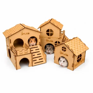 Kit 3 Casinhas Premium para Hamster - Flap Pet - Artesanato e Personalizados