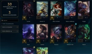 conta platina 4 skins lendarias adc - League of Legends LOL