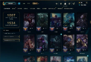 Ouro 4 com TODOS os Champs e 194 Skins ( SUP / MID  ADC ) - League of Legends LOL