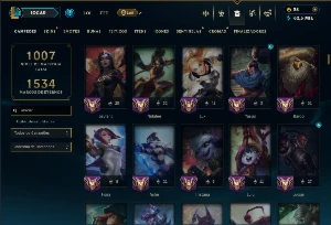 Ouro 4 com TODOS os Champs e 194 Skins ( SUP / MID  ADC ) - League of Legends LOL