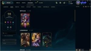 Conta com MR de Diamante III e com muitos ícones antigos - League of Legends LOL