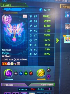 Conta Ladmo/Omega - 2 Ranku - Kizuna/Eosmon - Digimon Masters Online
