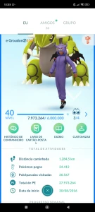 Lvl 40 Com Lendários hundos,1.6M De Dust, Preço negociável - Pokemon GO