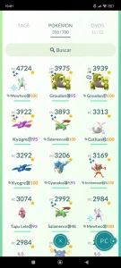 Lvl 40 Com Lendários hundos,1.6M De Dust, Preço negociável - Pokemon GO