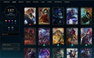 Conta mestre lol 187 skins todos os champs - League of Legends