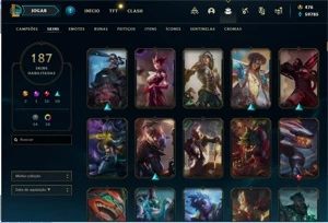 Conta mestre lol 187 skins todos os champs - League of Legends