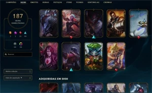 Conta mestre lol 187 skins todos os champs - League of Legends