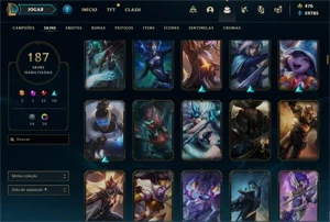 Conta mestre lol 187 skins todos os champs - League of Legends