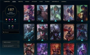 Conta mestre lol 187 skins todos os champs - League of Legends
