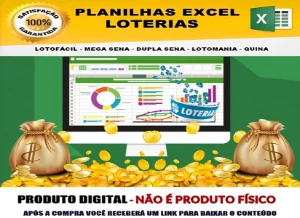 1000 Planilhas de Loterias Lotomania Mega Sena Dupla Sena - Digital Services