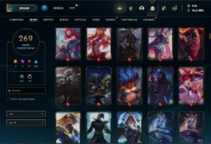 Conta Unranked com 150 Champs e 269 Skins ( MAIN MID / SUP ) - League of Legends LOL