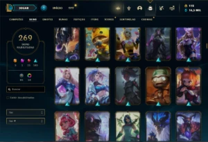 Conta Unranked com 150 Champs e 269 Skins ( MAIN MID / SUP ) - League of Legends LOL