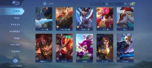 Conta Mobile Legends 31 Heróis + Honra Mítica + 19 Skins