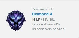 CONTA DIAMANTE 4 (MMR BOM) - League of Legends LOL