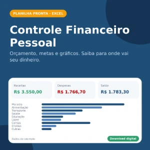 Planilha de Controle Financeiro Pessoal - Planilhas e Dashboards
