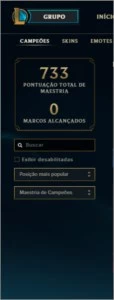 Conta league of legends Grão mestre LOL